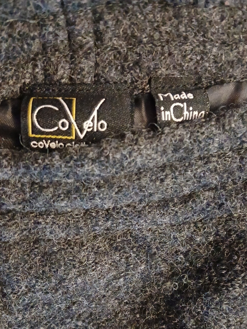 Covelo 100% Wool Skirt Dark Gray, Front Half Zip. Lined, Excellent Condition